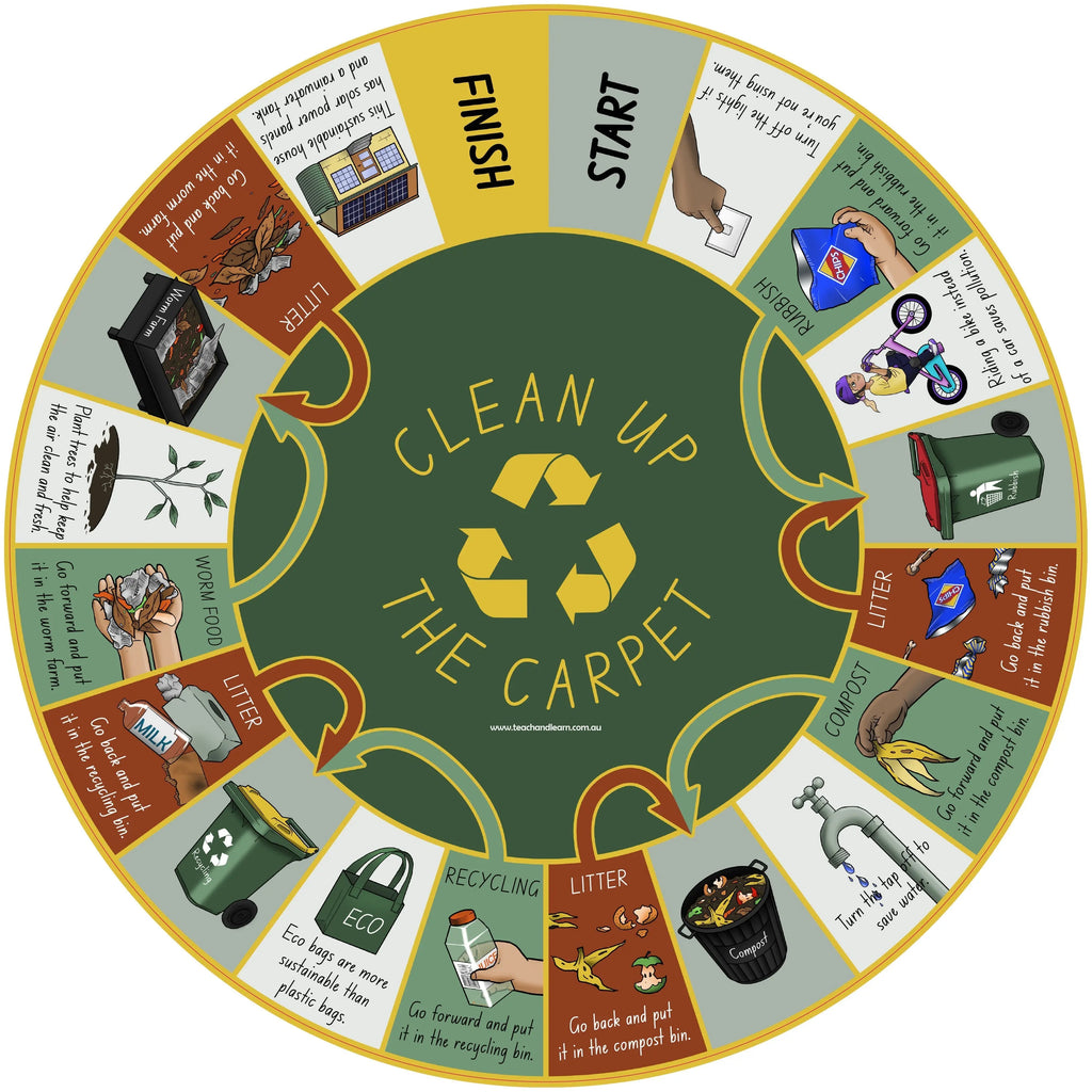 Clean up the Carpet — soft dice and rug game in classroom use