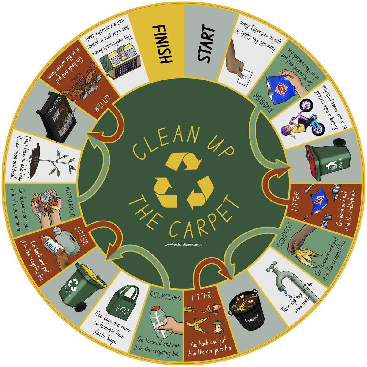 Clean up the Carpet — soft dice and rug game in classroom use