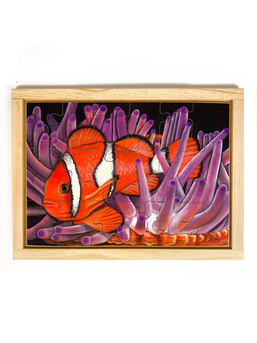 Clownfish Puzzle — hand-painted wooden jigsaw puzzle — Australian-made early learning resource, ages 3+