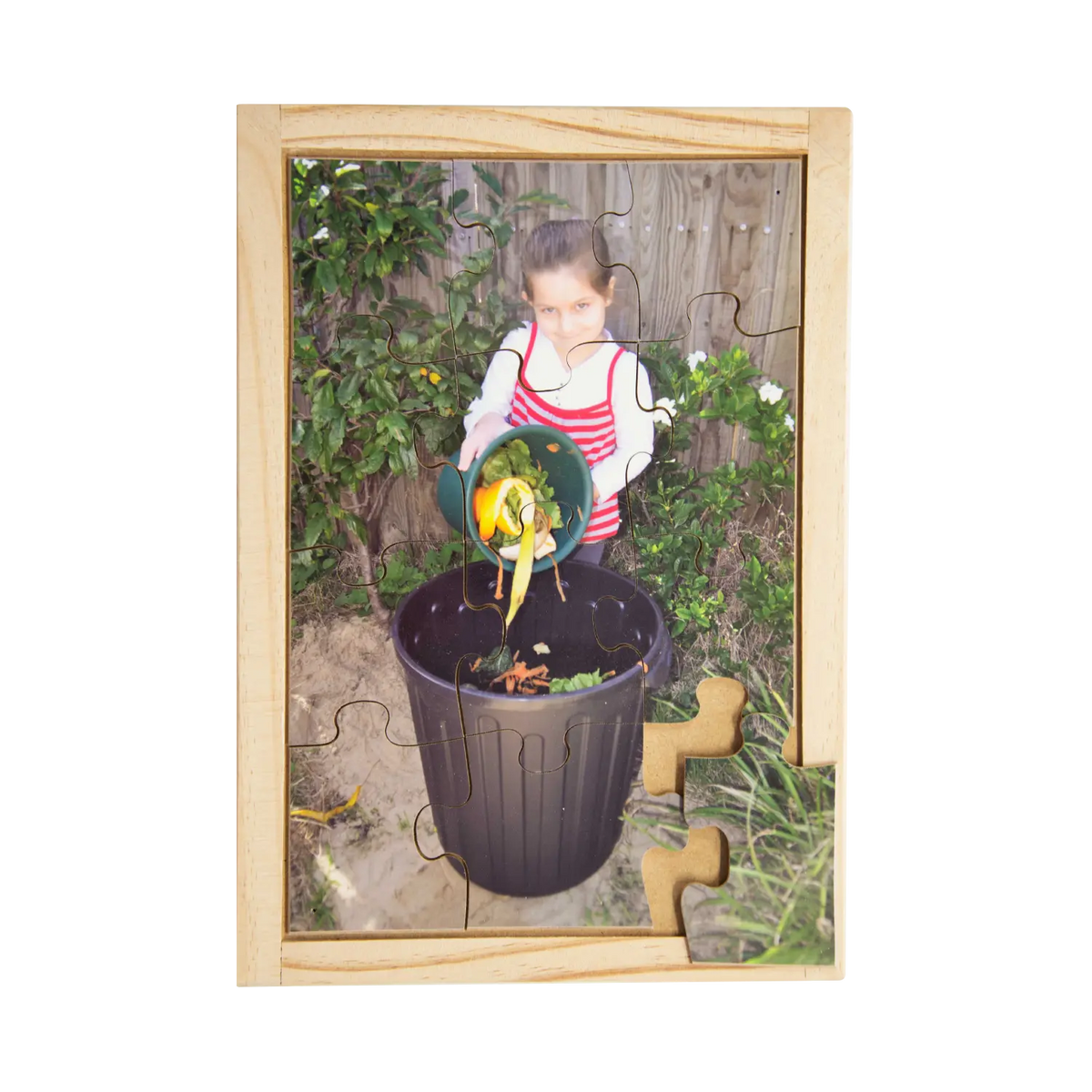 Composting Puzzle — hand-painted wooden jigsaw puzzle — Australian-made sustainability early learning resource