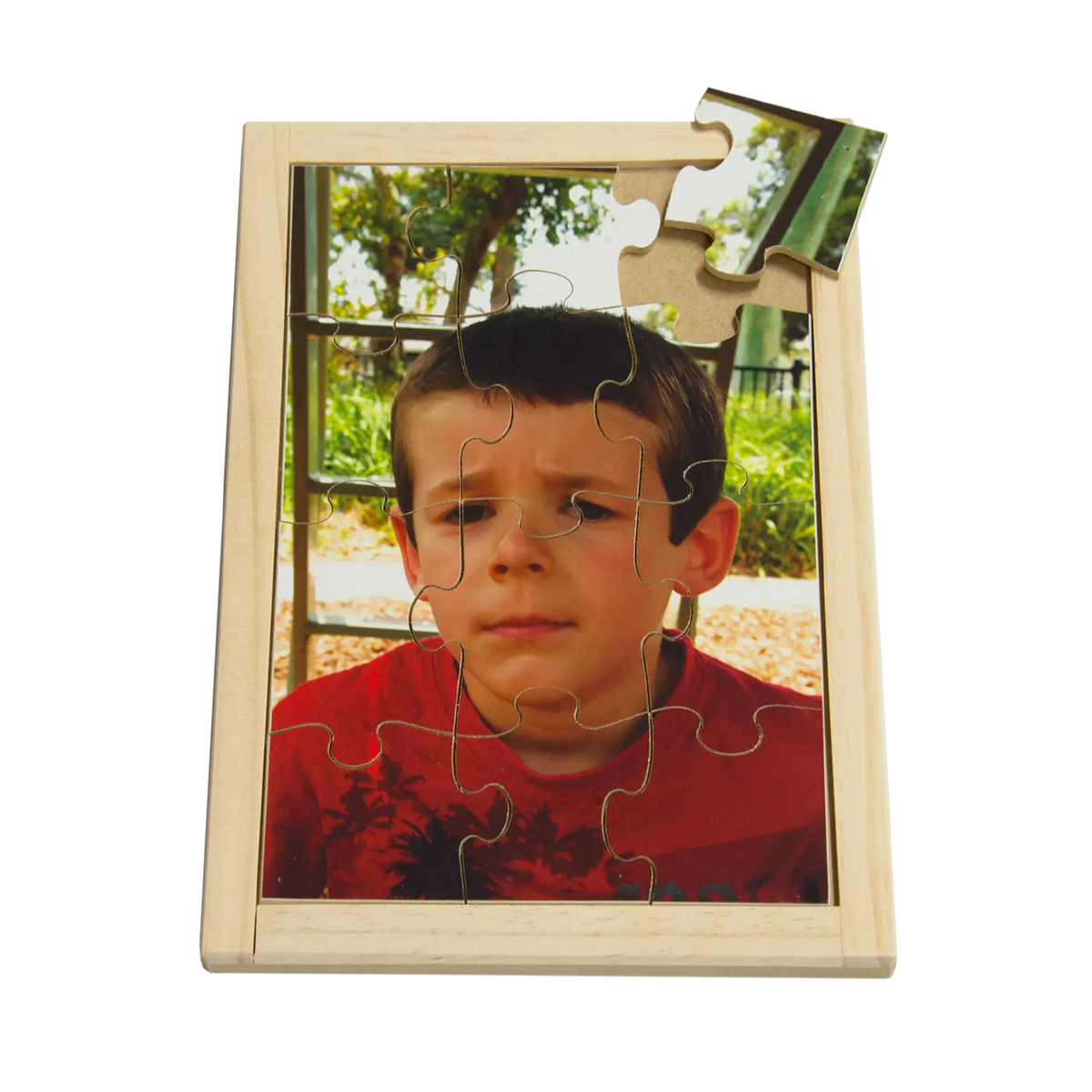 Confused Boy Puzzle — hand-painted wooden jigsaw puzzle — Australian-made emotions early learning resource