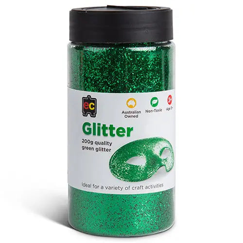 Craft Glitter 200g — Green glitter for early childhood art activities