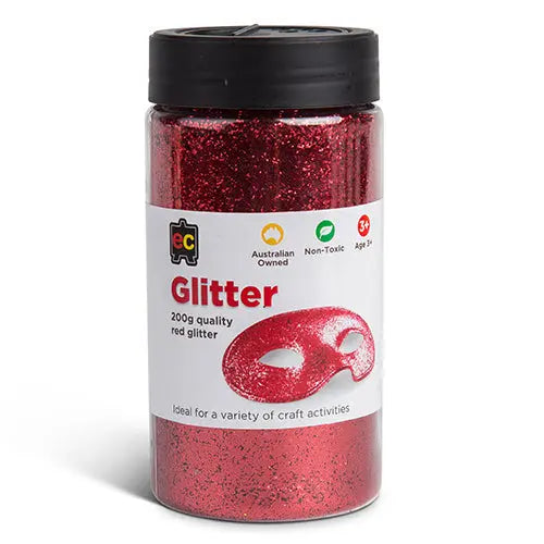 Craft Glitter 200g — Red glitter for early childhood art activities