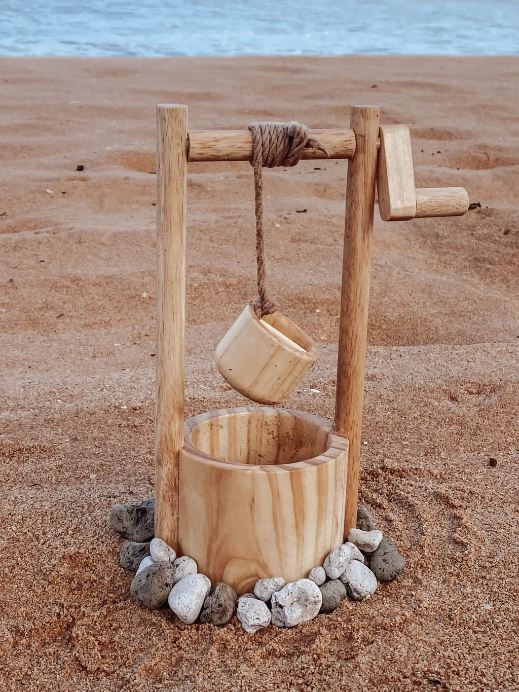 Dig Your Own Wooden Water Well — wooden water well for early childhood sand and water play