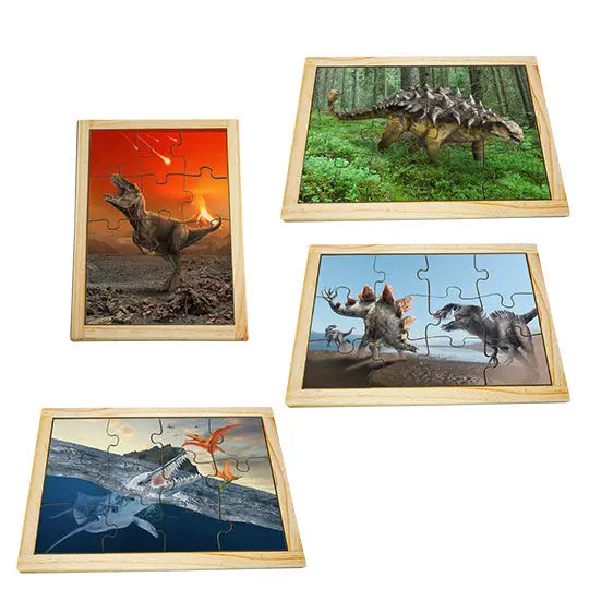 Dinosaur Puzzle Set with FREE Posters — Australian-made wooden dinosaur puzzles set for early learning