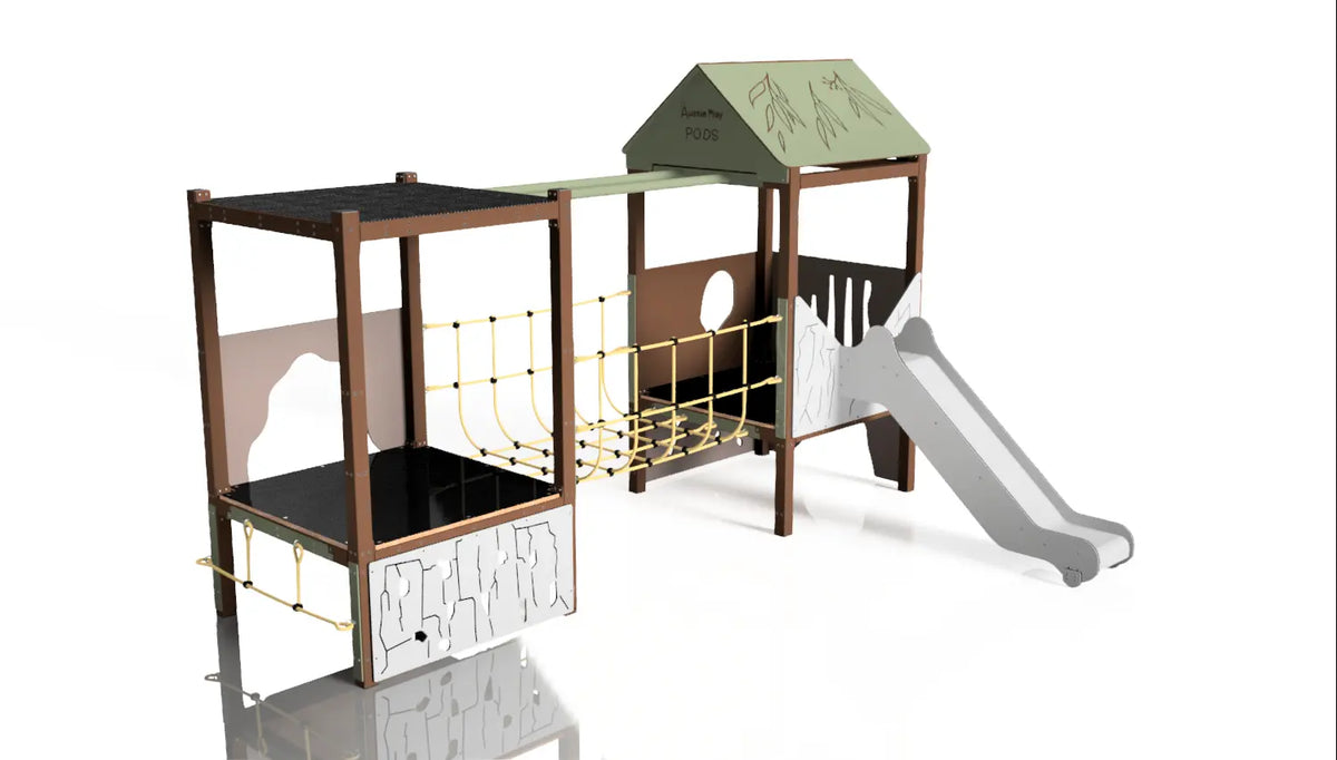 Double Pod Playset — Australian-made indoor climbing pod playset for early childhood active play