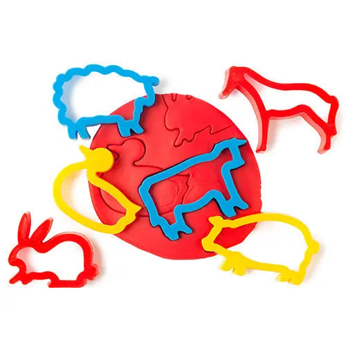 Dough Farm Animals Cutters Set of 6 — farm animal dough cutters for early learning