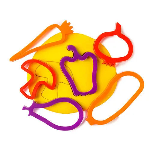 Dough Vegetables Set of 6 — vegetable dough cutters for early learning sensory play