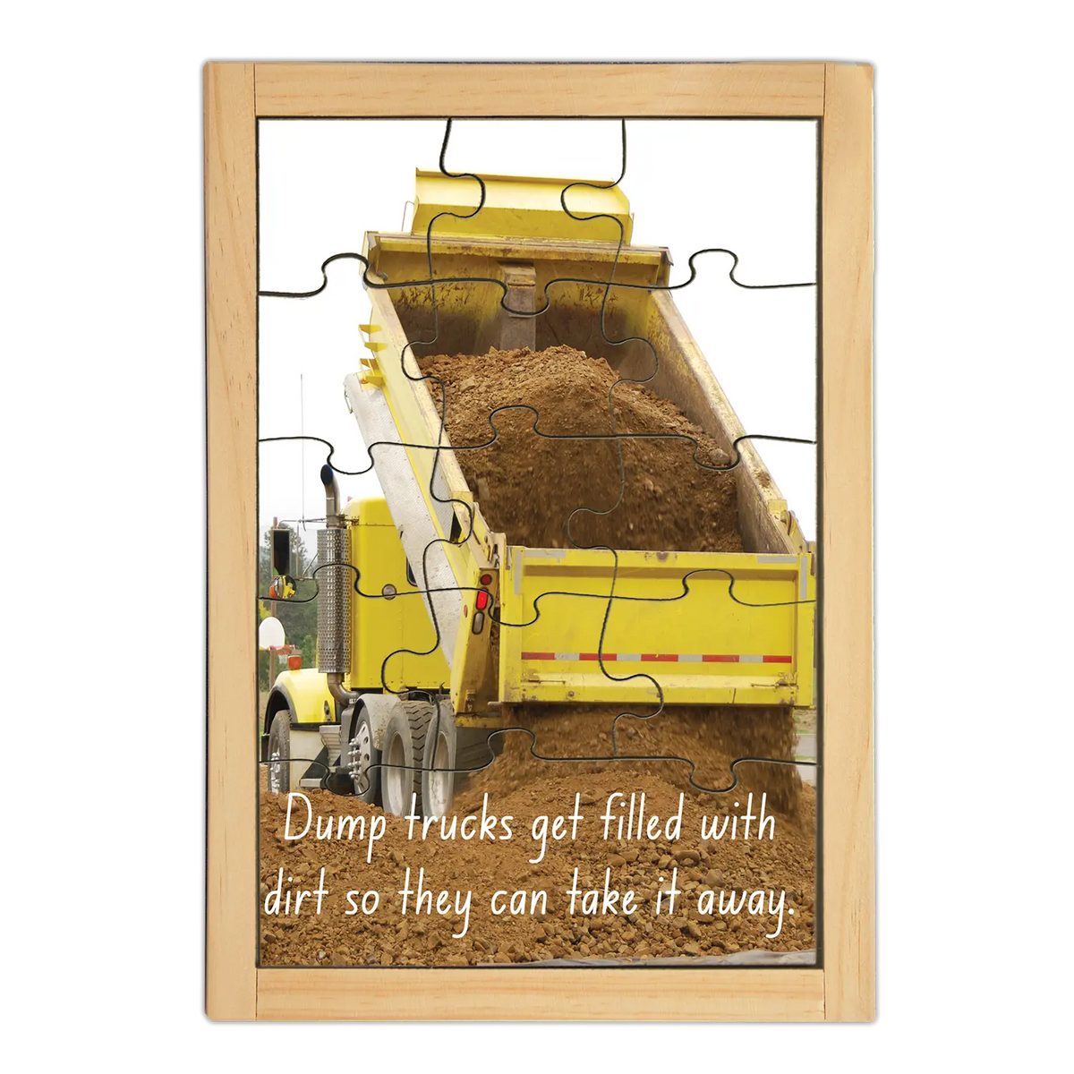 Dump Truck Large Story Puzzle — hand-painted wooden jigsaw puzzle — Australian-made early learning resource