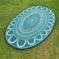 Aboriginal Art Yarning Oval Outdoor Mat — weatherproof Indigenous art outdoor learning mat for Australian school outdoor spaces and playgrounds