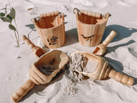 ELC Wooden Buckets & Large Shovel Sand Play Sets