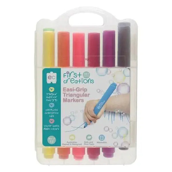Easi-Grip Triangular Markers Packet of 12 — pack of 12 triangular easi-grip markers for fine motor learning