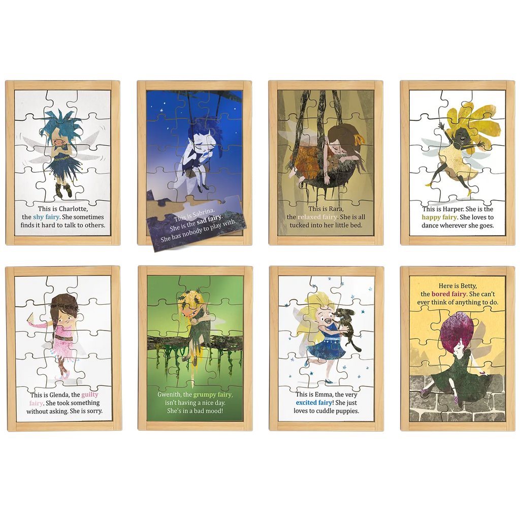 Emotional Fairies Large Story Puzzles Set 8 Puzzles — Australian-made wooden emotion puzzles for early learning