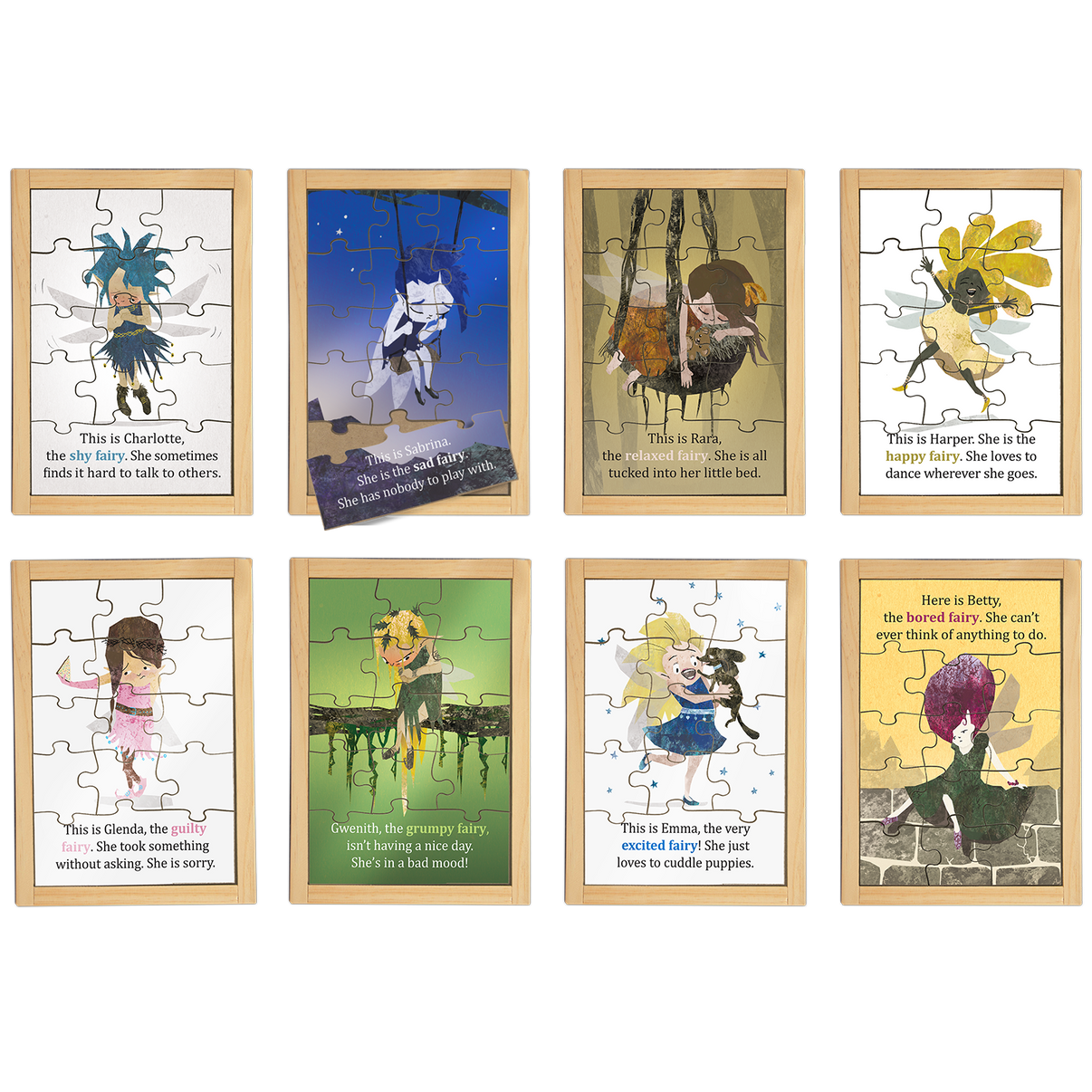 Emotional Fairies Large Story Puzzles Set 8 Puzzles