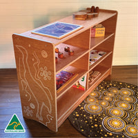 Emu in the Sky – Indigenous Wooden Shelf Unit - 120cm