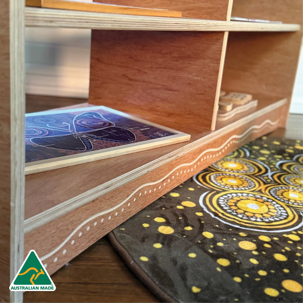 Emu in the Sky Shelf Unit — side view of emu shelf