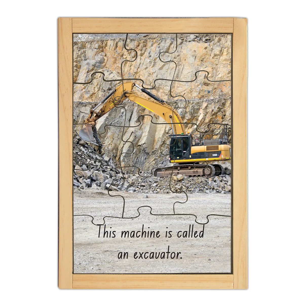 Excavator Large Story Puzzle — hand-painted wooden jigsaw puzzle — Australian-made early learning resource