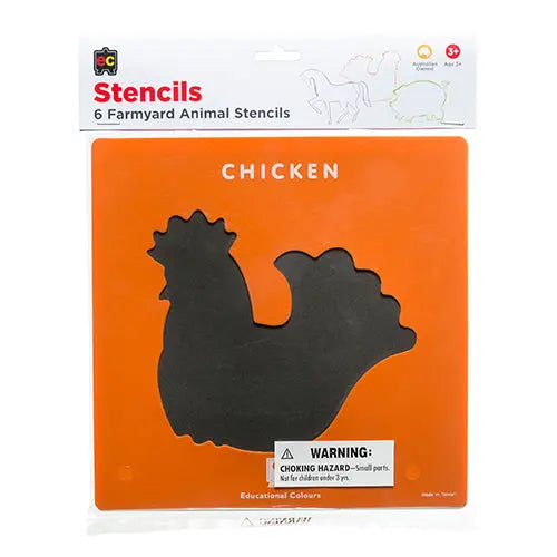 Farmyard Animals Stencil Set of 6 — farmyard animal stencils for early childhood art