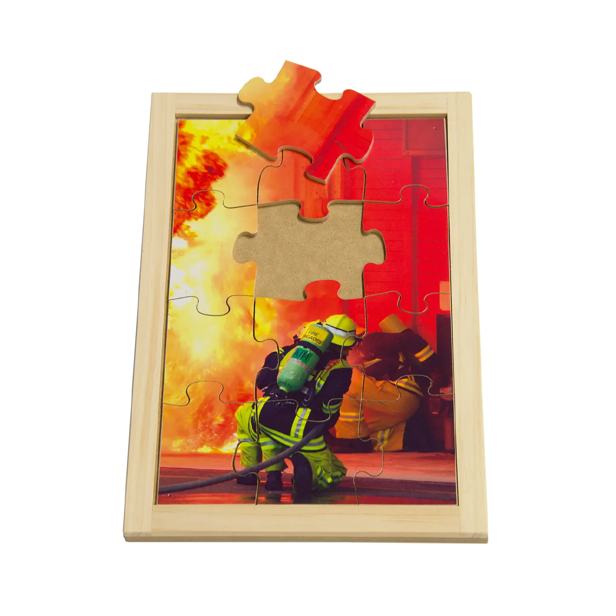 Fire Fighters in Action Puzzle — hand-painted wooden jigsaw puzzle — Australian-made emergency services resource