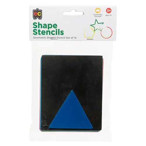 Geometric Shapes Stencil Set of 12 — shape stencils for early childhood maths and art