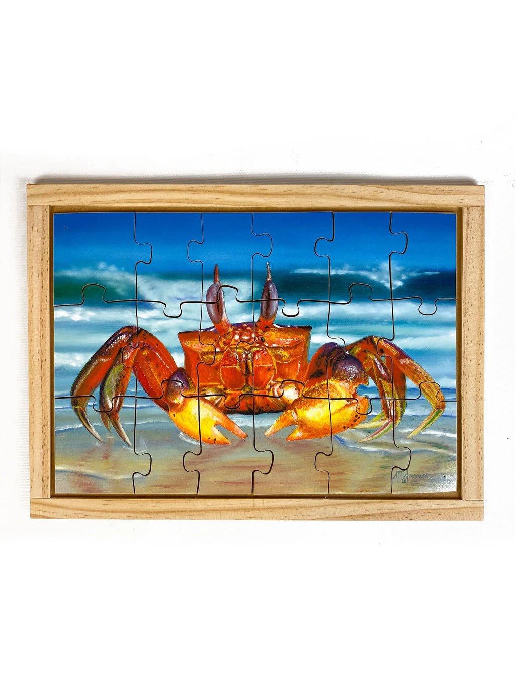 Ghost Crab Puzzle — hand-painted wooden jigsaw puzzle — Australian-made early learning resource, ages 3+