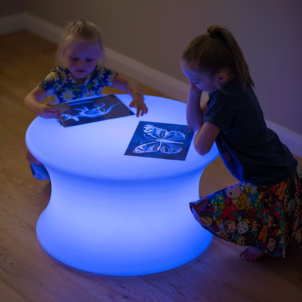Glowing Mushroom Table — colour-changing LED mushroom table for sensory play, Australian early learning resource