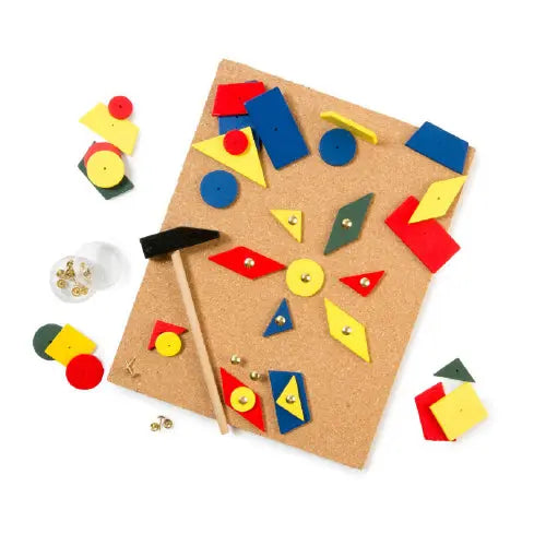 Hammer-it Kit — wooden hammer and pegboard set for early childhood fine-motor skills