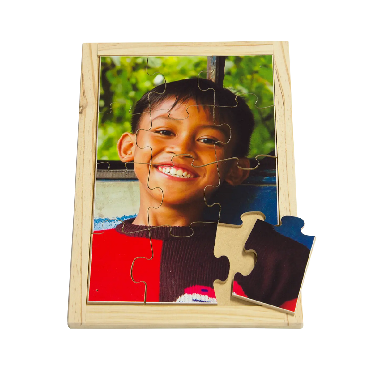Happy Boy Puzzle — hand-painted wooden jigsaw puzzle — Australian-made emotions early learning resource