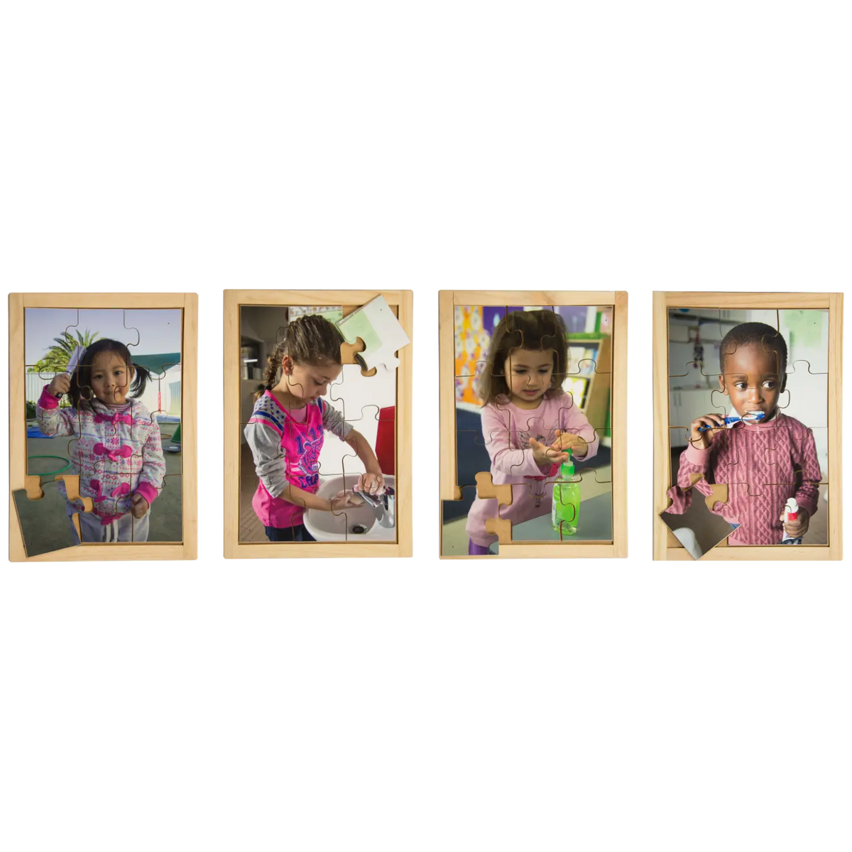 Hygiene Puzzle Set with FREE Posters — Australian-made wooden hygiene puzzle set for early childhood classrooms