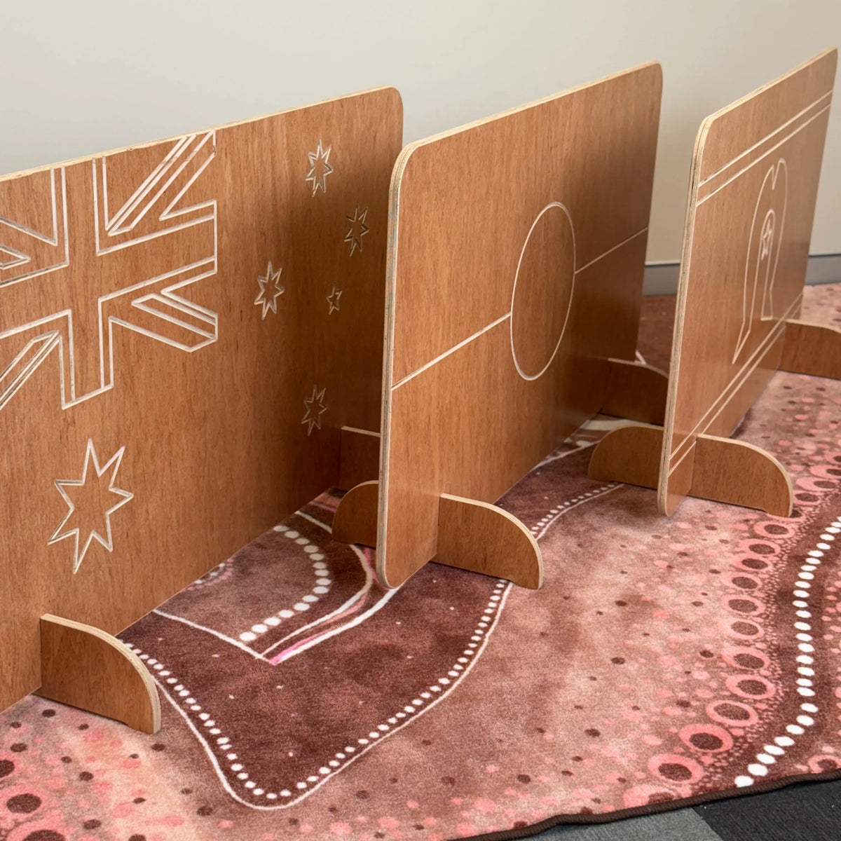 Australian Flags Room Dividers — fourth classroom view