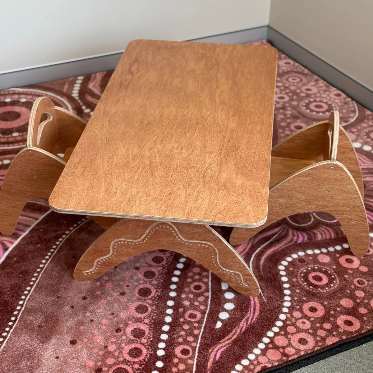 Boomerang Classroom Table — table in classroom setting
