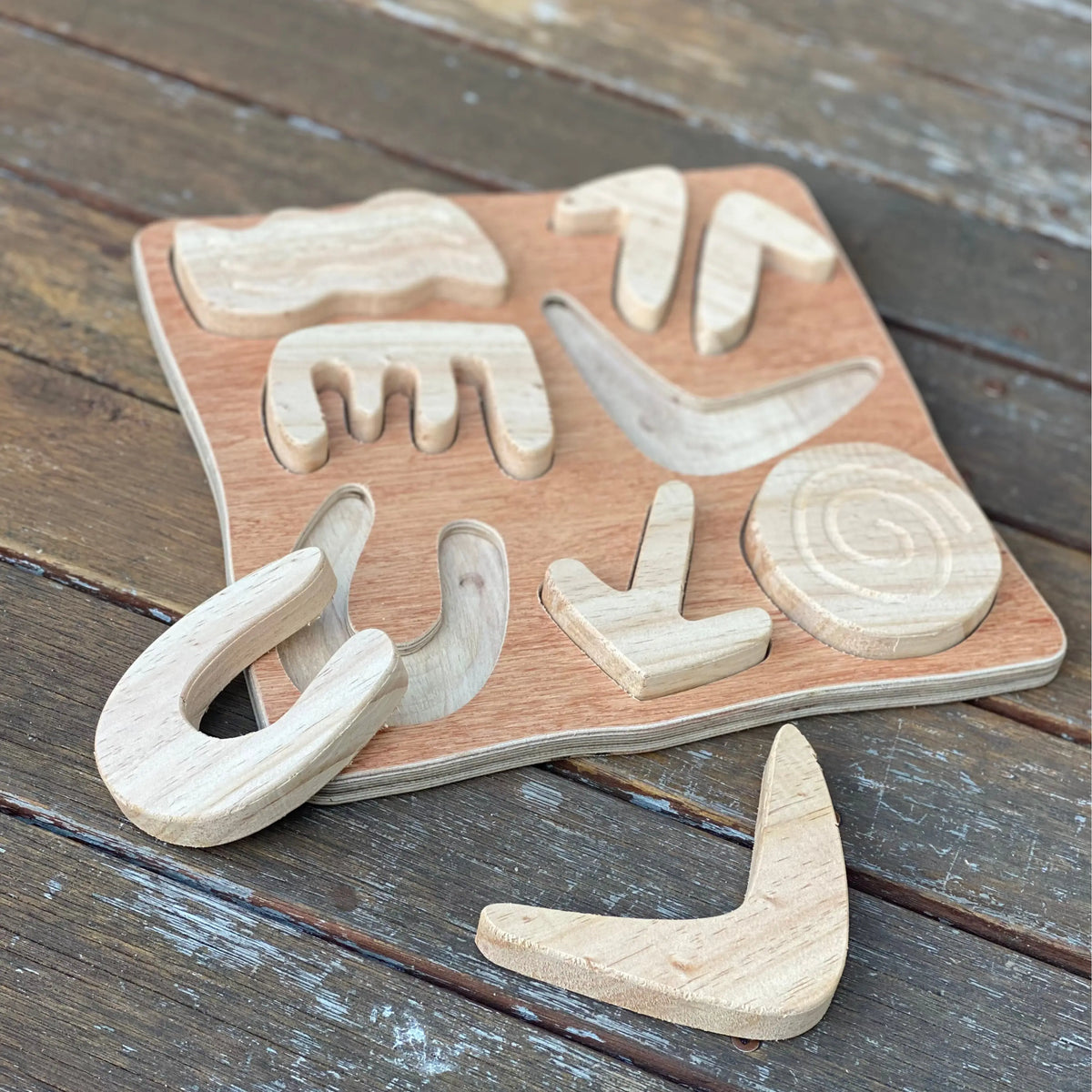 Aboriginal Symbols Toddler Puzzle — puzzle pieces detail view