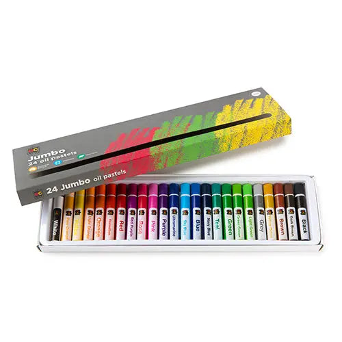 Jumbo Oil Pastels Set of 24 — chunky oil pastels for early childhood art activities