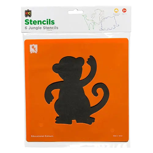 Jungle Animals Stencil Set of 6 — jungle animal stencils for early childhood art