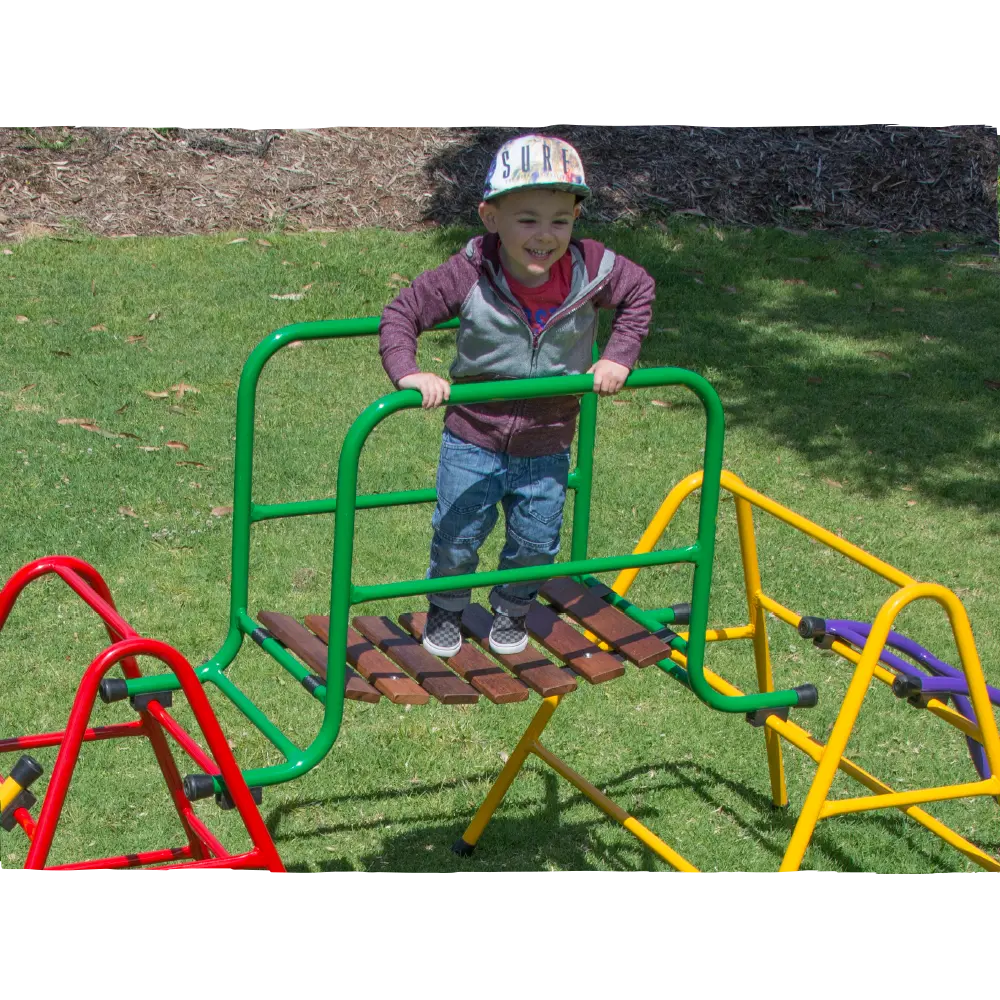 Jungle Bridge — Australian-made wooden bridge climbing frame attachment for early childhood centres