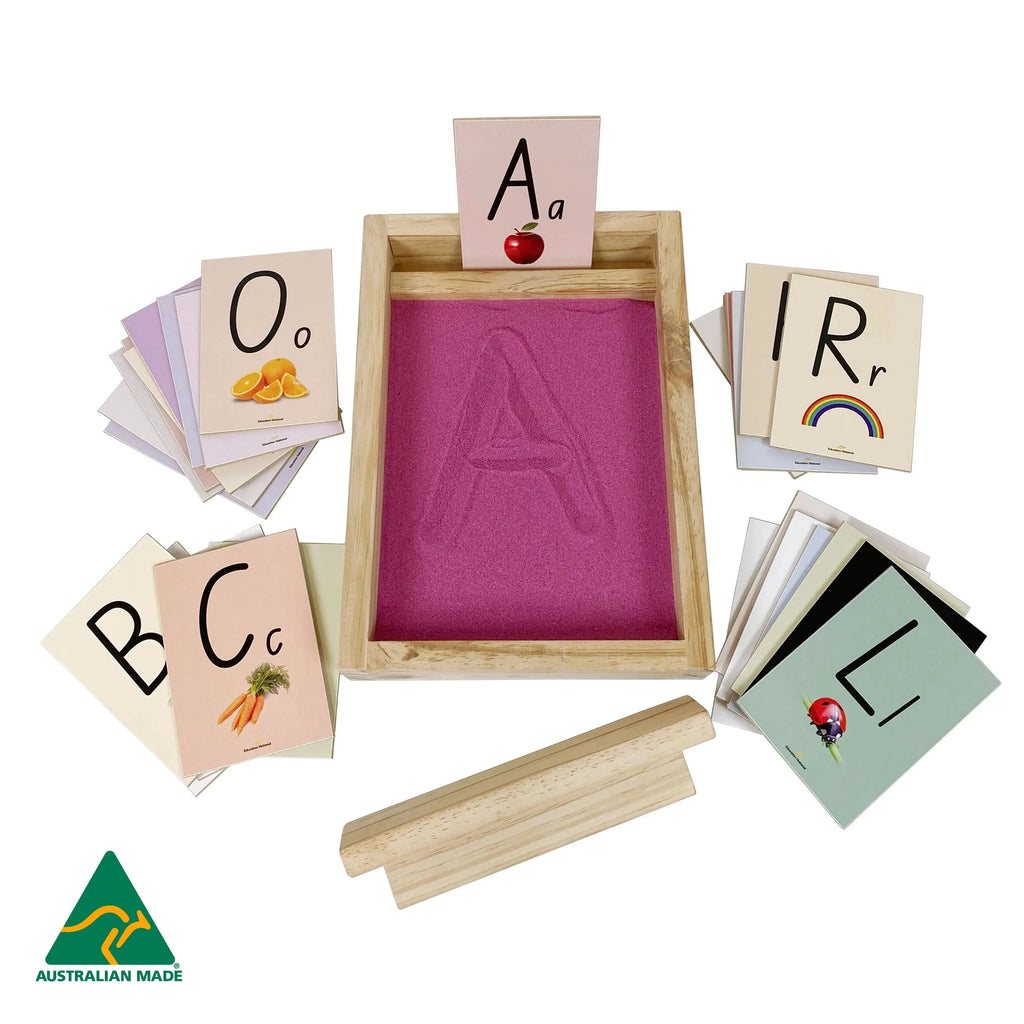Letters and Numbers Sand drawing Game — Australian-made sand tracing game for letter and number formation