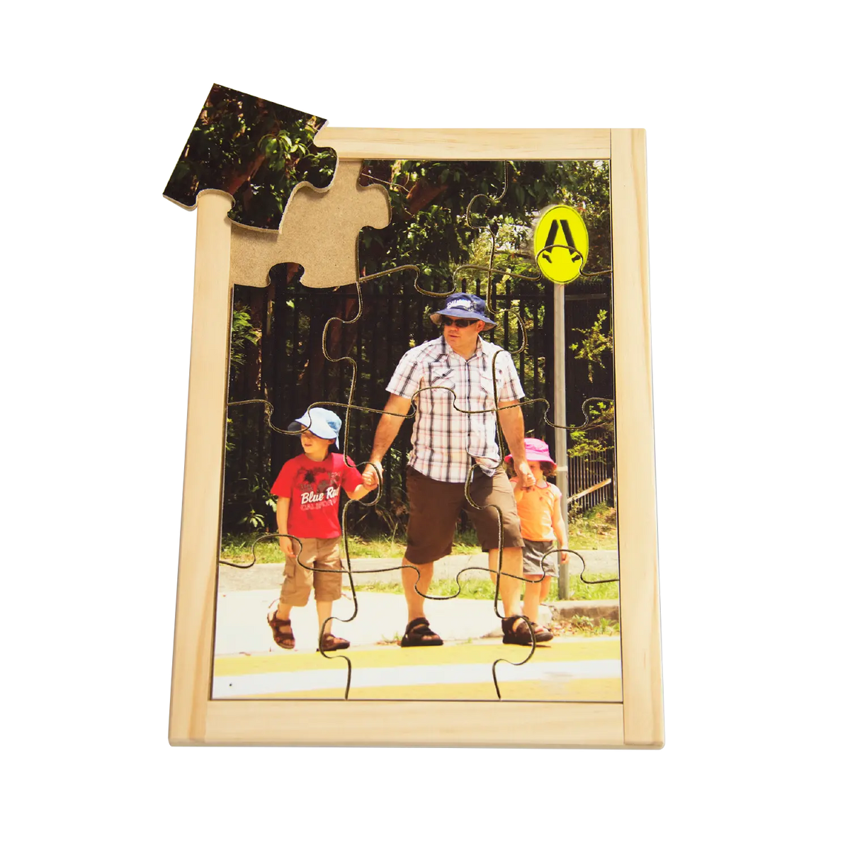 Look Left Look Right Road Safety Puzzle — hand-painted wooden jigsaw puzzle — Australian-made road safety resource