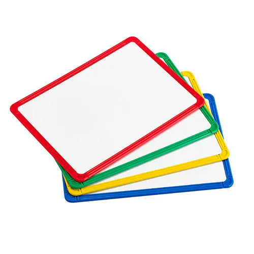 Magnetic Plastic Framed Whiteboard Set of 4 — small classroom whiteboards for early learning