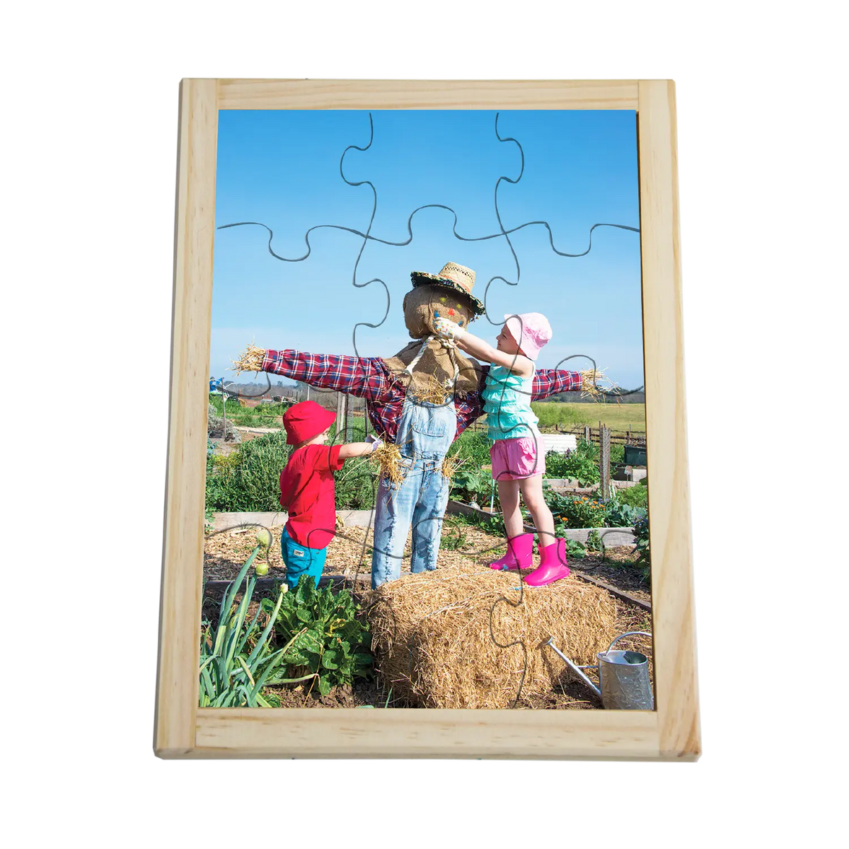 Making a Scarecrow Puzzle — hand-painted wooden jigsaw puzzle — Australian-made sustainability learning resource