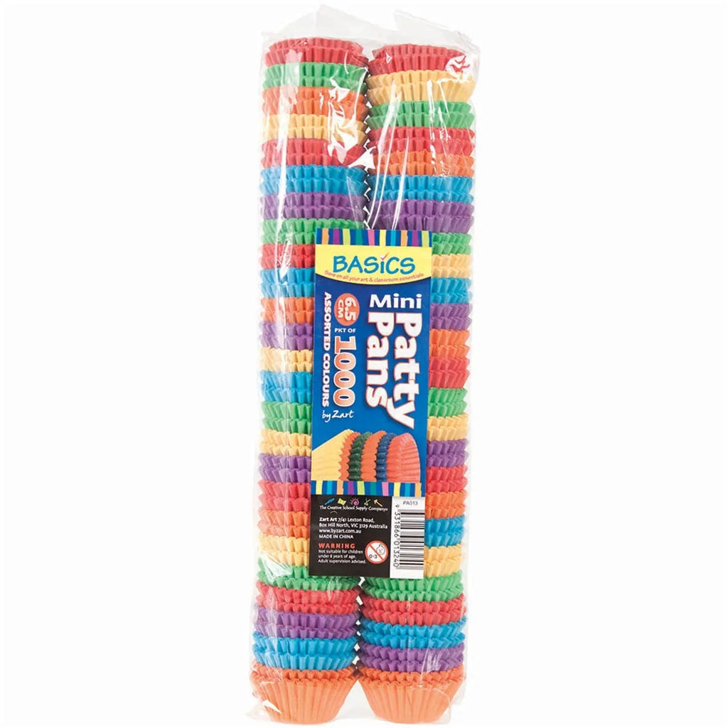 Mini Patty Pan 1000's Assorted — 1000-pack of assorted mini patty pans for early childhood craft activities