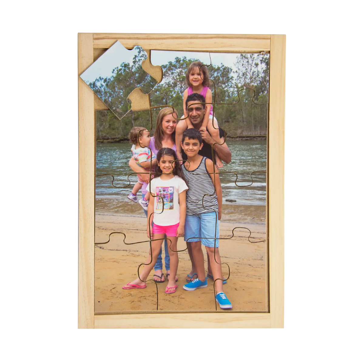 Mixed Race Family Puzzle — hand-painted wooden jigsaw puzzle — Australian-made multicultural learning resource