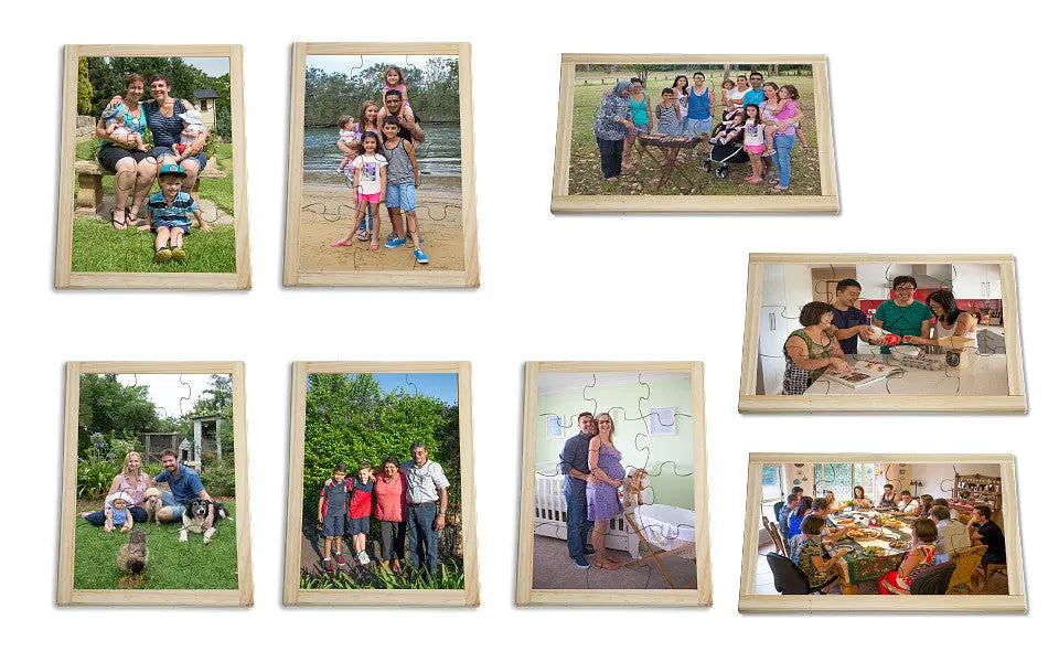 Multicultural Families Puzzle Set with FREE Posters 8 Puzzles — Australian-made wooden multicultural puzzles