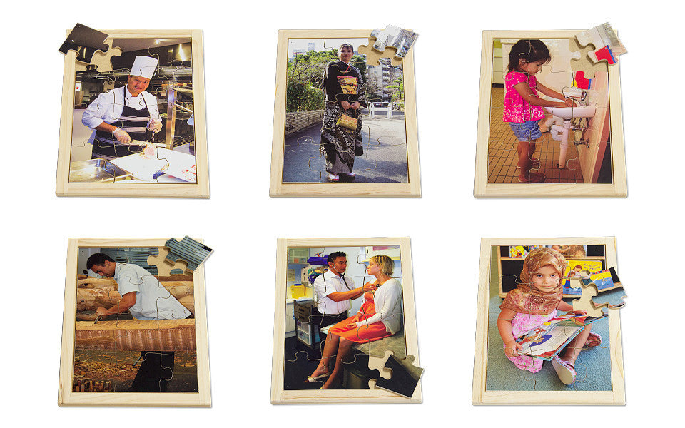 Multicultural people Puzzle Set with FREE Posters