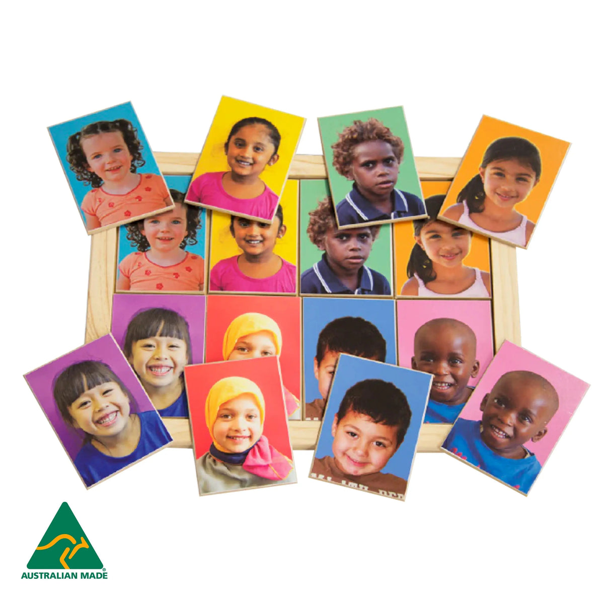 Multicultural Faces Memory Game — Australian-made multicultural faces memory matching game for classrooms