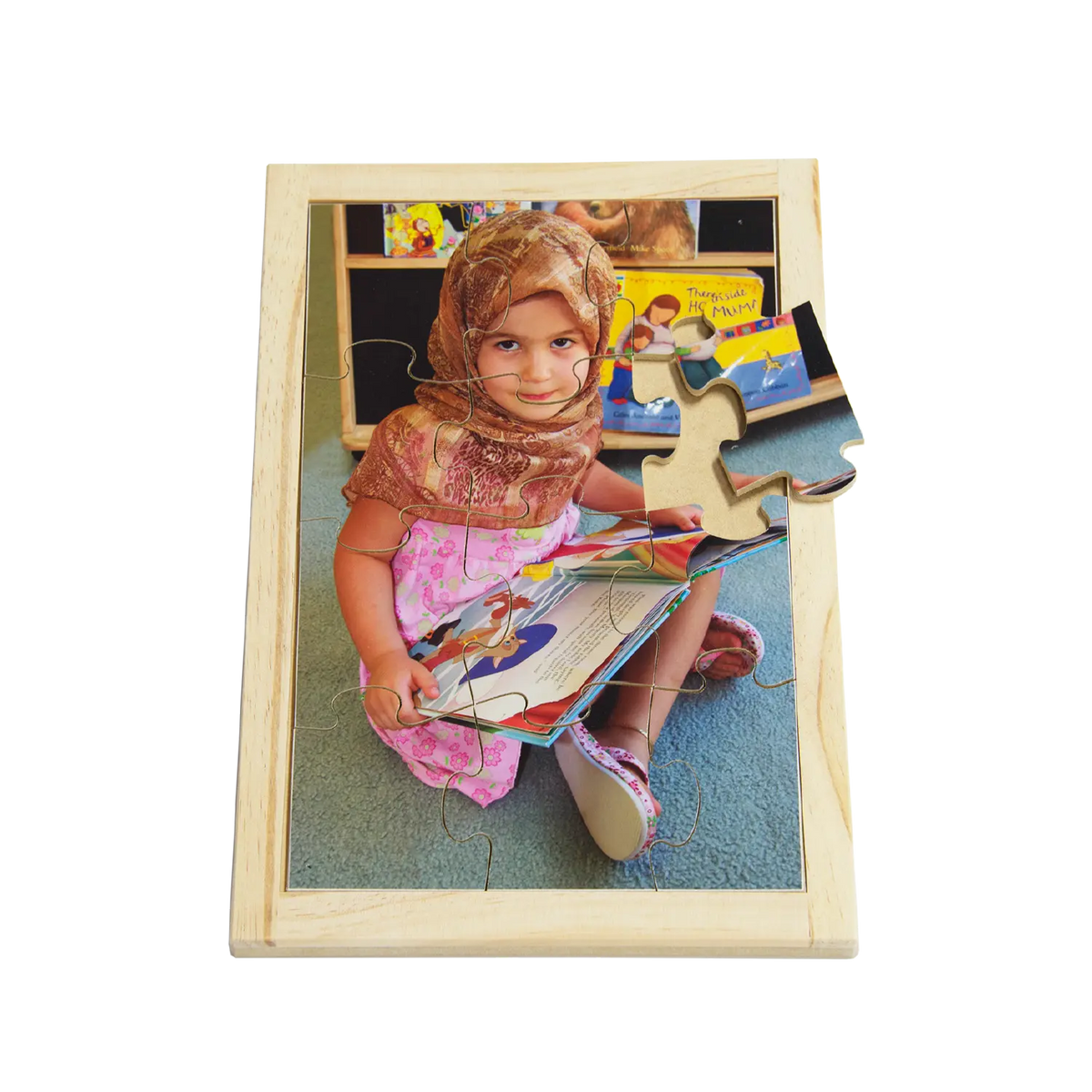 Muslim Girl Puzzle — hand-painted wooden jigsaw puzzle — Australian-made multicultural early learning resource