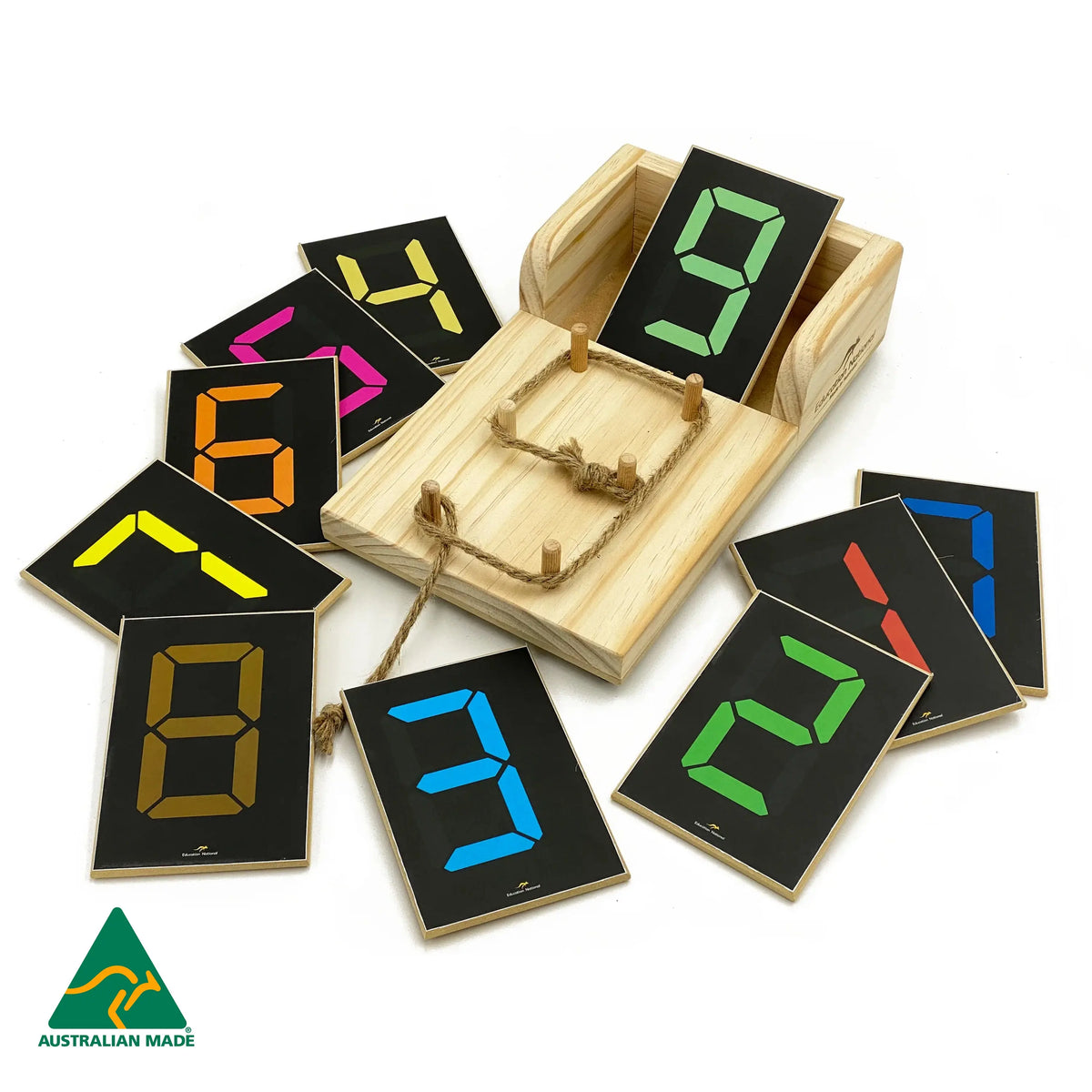 Natural Numbers Rope Calculator — Australian-made natural wooden counting and calculation tool for early learning