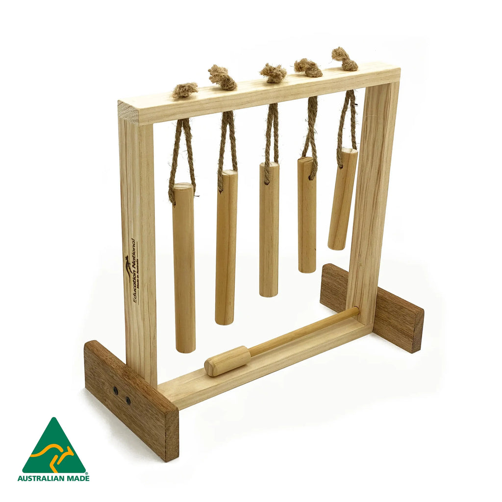 Natural Wooden Chimes — Australian early childhood music instrument made from natural wood