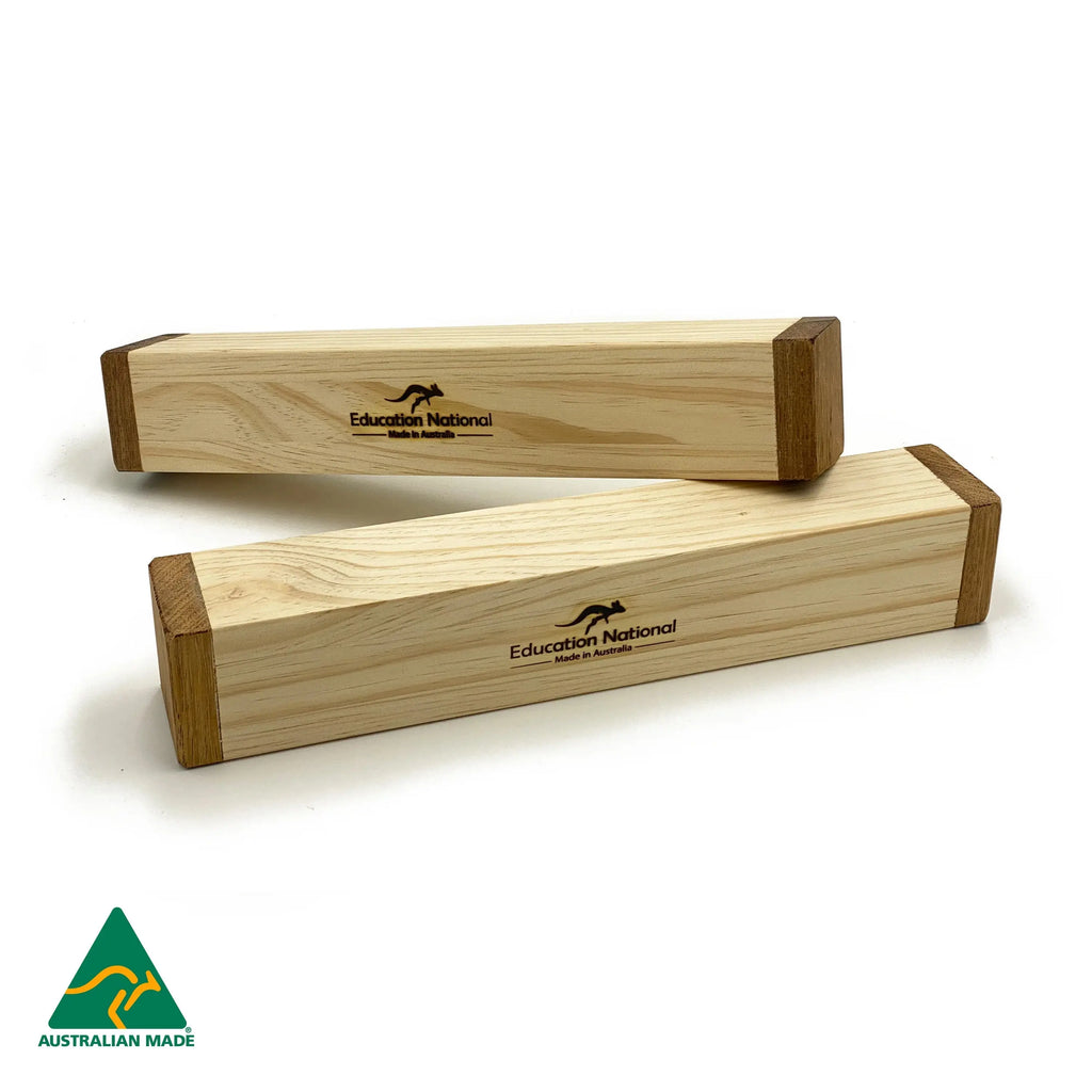 Natural Wooden Rain Shaker set of 2 — Australian early childhood music instrument set of 2 wooden rain shakers