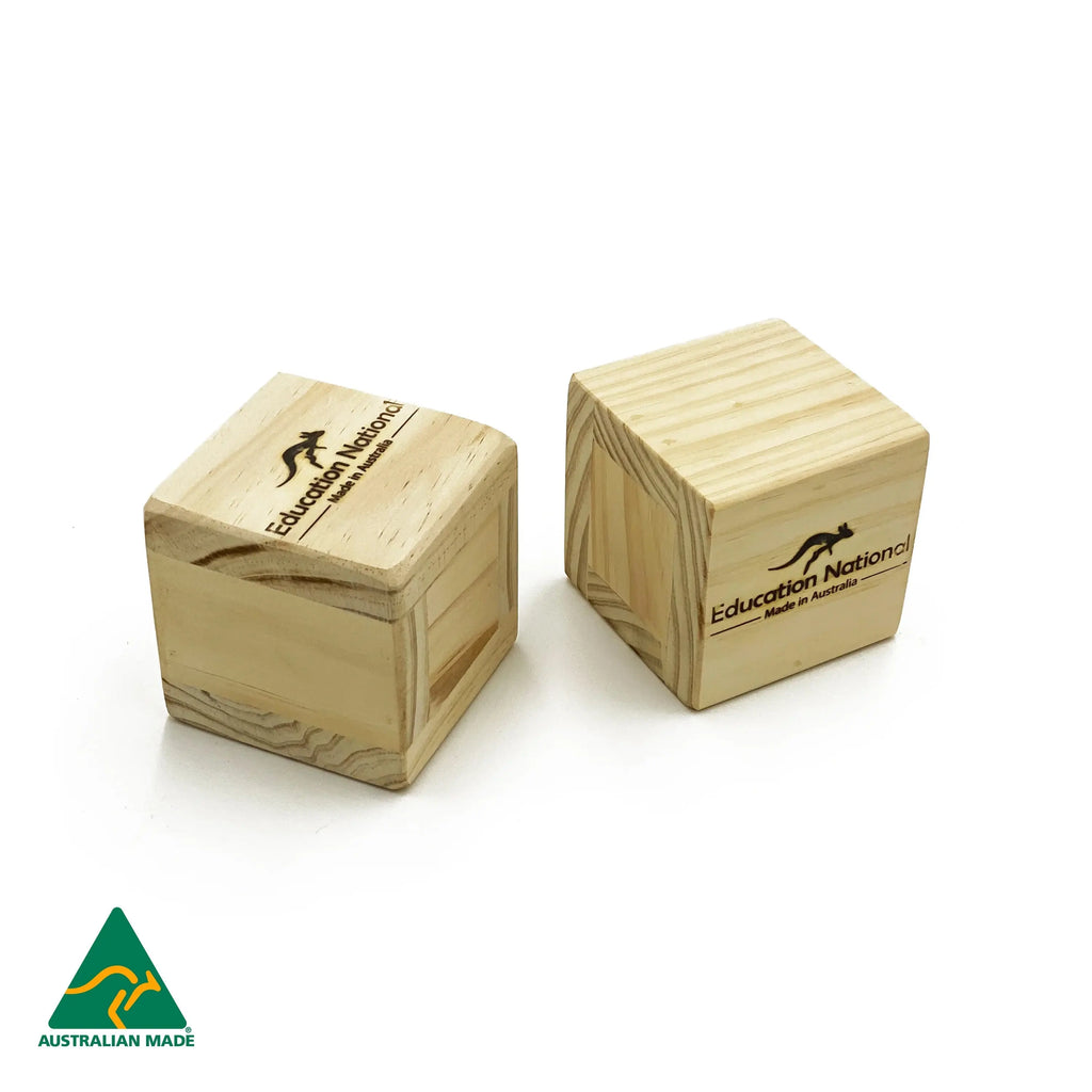 Natural Wooden Rock Shaker set of 2 — Australian early childhood music instrument set of 2 wooden rock shakers