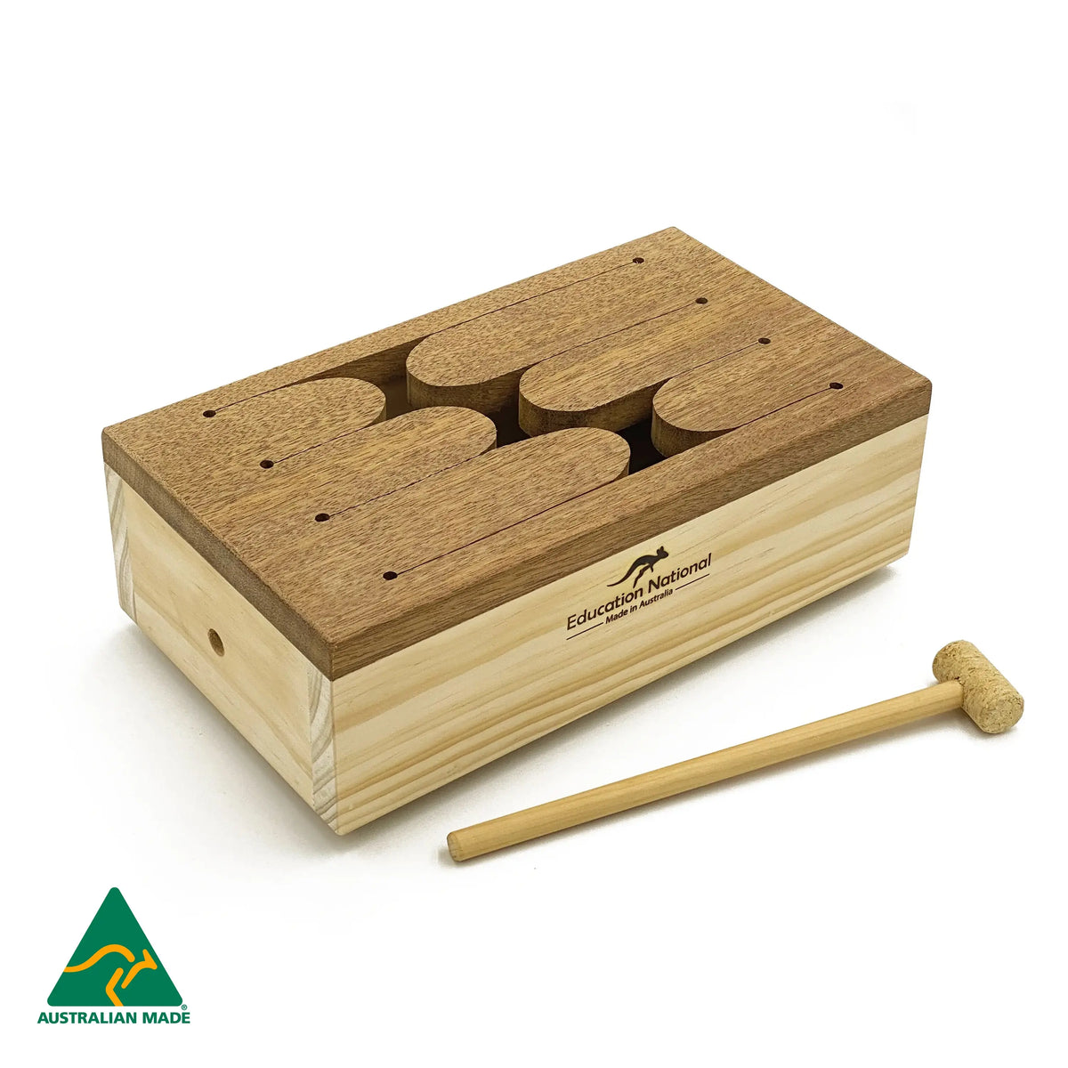 Natural Wooden Tongue Drum — Australian early childhood music instrument made from natural wood